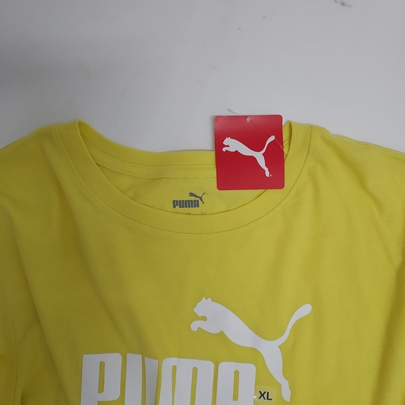 New Neon Yellow PUMA Crop T - Shirt Size XL - Picture 2 of 3